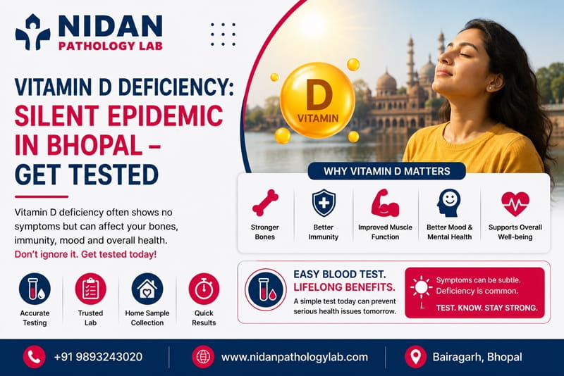 Vitamin D deficiency symptoms and blood test information for Bhopal residents at Nidan Pathology Lab